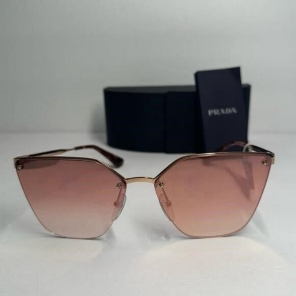 💯- New Prada Cinéma Dark Gold Irregular Cat Eye Sunglasses Cinéma Collection - Picture 10 of 12